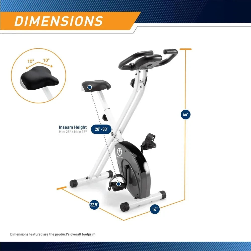 Foldable Upright Exercise Bike with Adjustable Ohberri