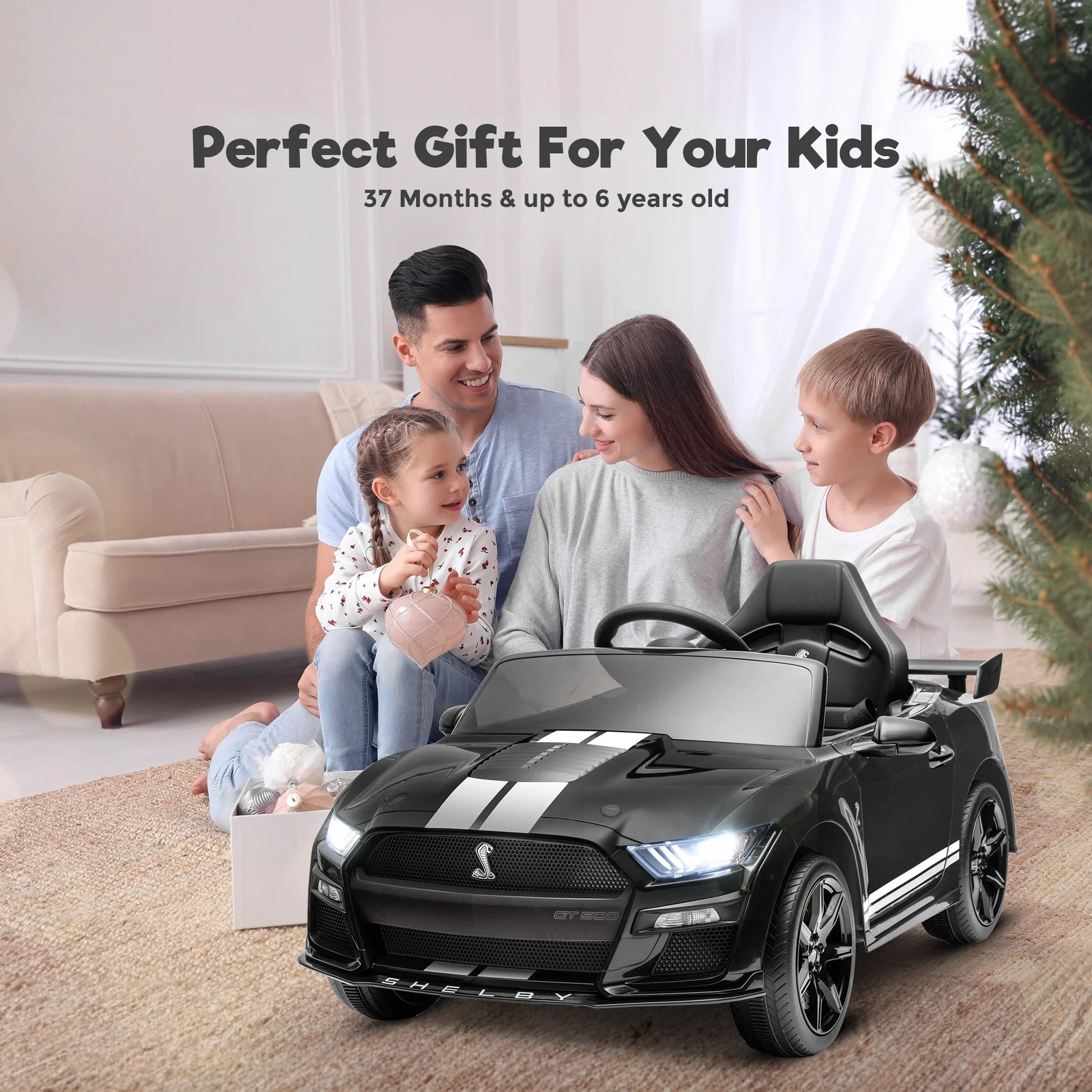 Ride On Kids Car With Remote Controls 12V Battery Powered Electric Single Seat Bluetooth - Ohberri