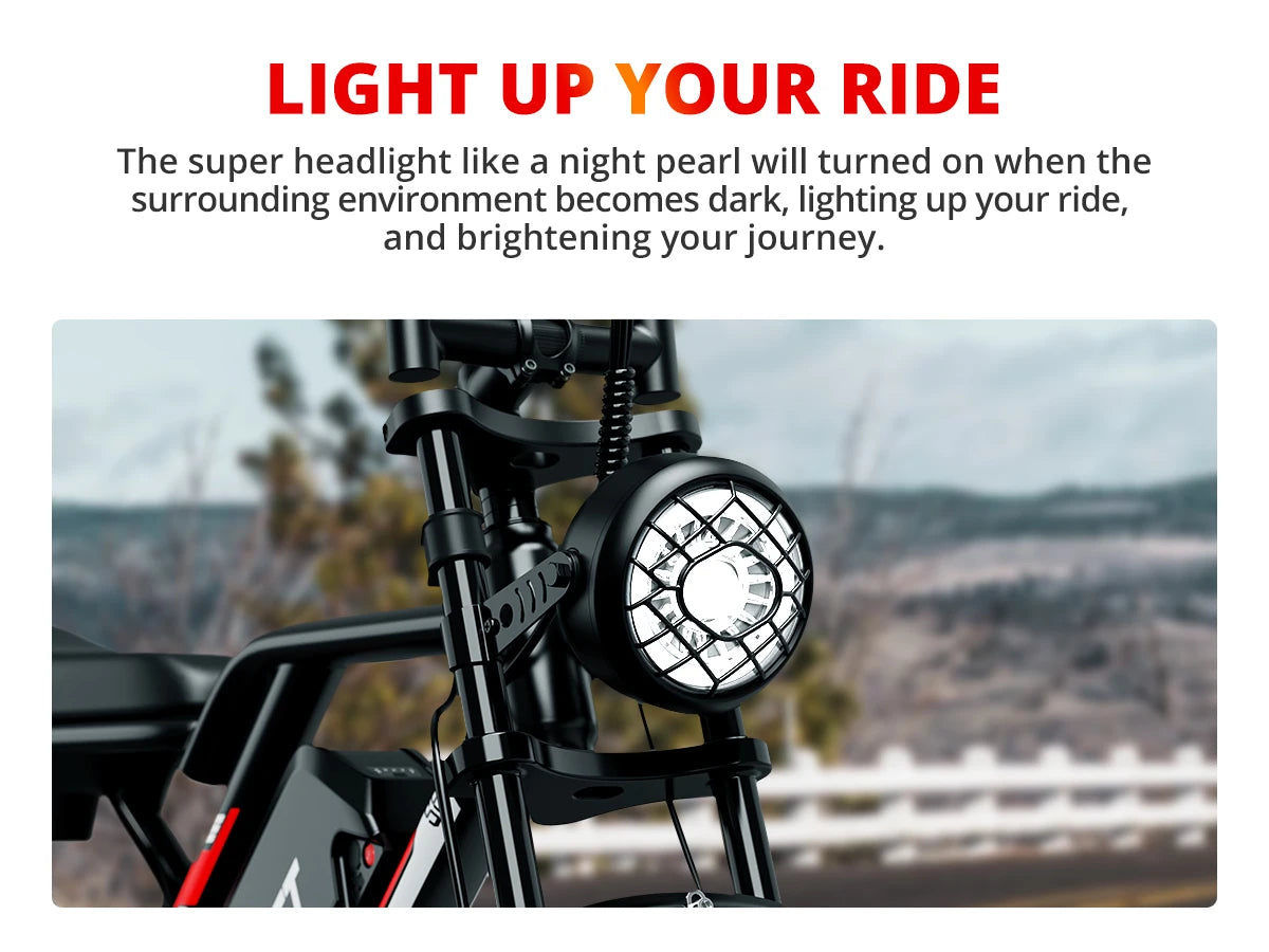 Electric Bike 2000W Dual Motor 48V 25AH Battery 20" - Ohberri