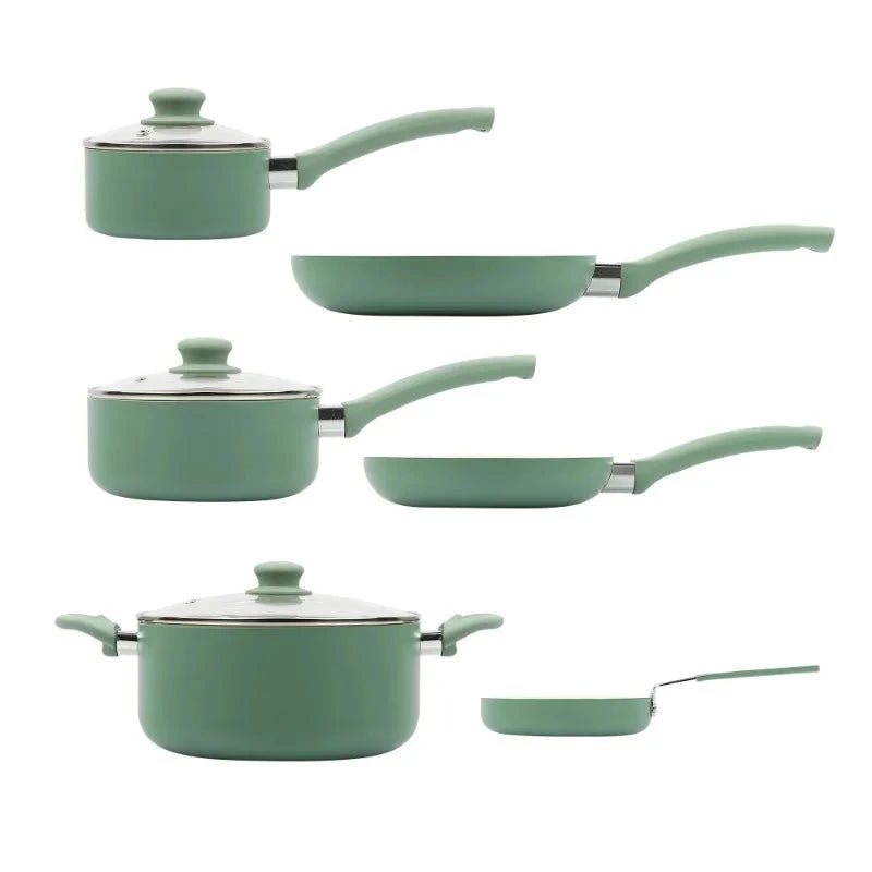 12 Piece Nonstick Aluminum Alloy Cookware Set, Blue Ohberri