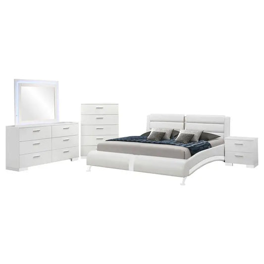 5-Pc Eastern King Bedrm Set in White Finish - Ohberri