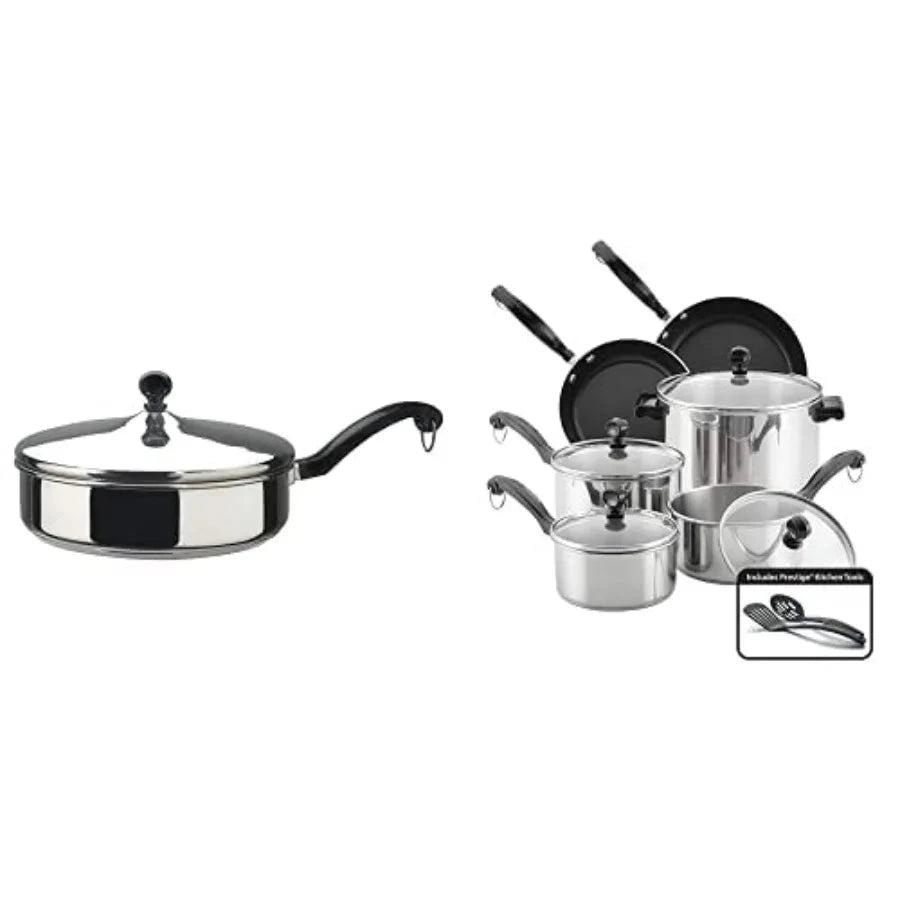 Classic Stainless Steel Cookware Pots and Pans Set 15Piece Ohberri