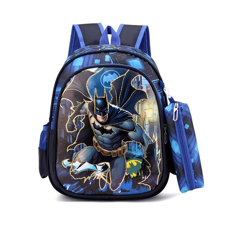 Disney Spiderman Unisex Backpacks Large Capacity Gilding Print Schoolbag For Children's Gifts With Pen Case - Ohberri
