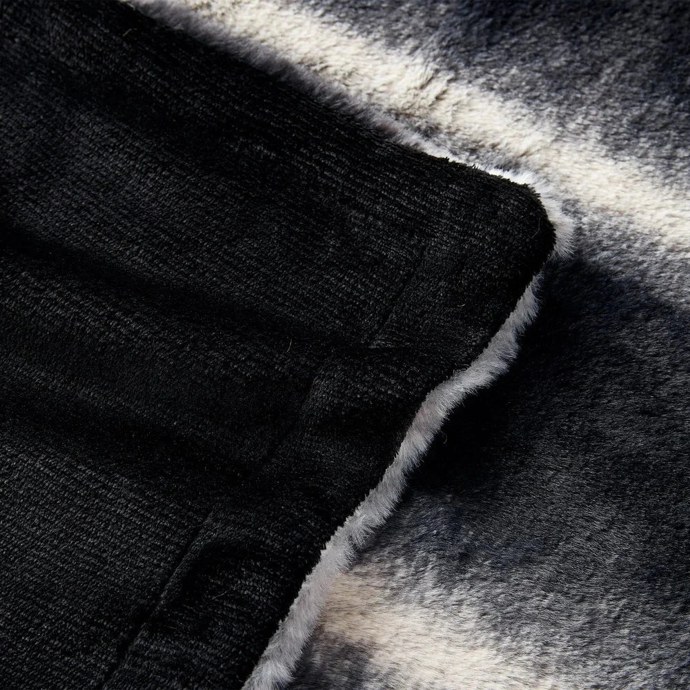 Reversible Plush Fleece Throw Blanket Soft Velvet Ombre Dual Layer Heavyweight Ohberri
