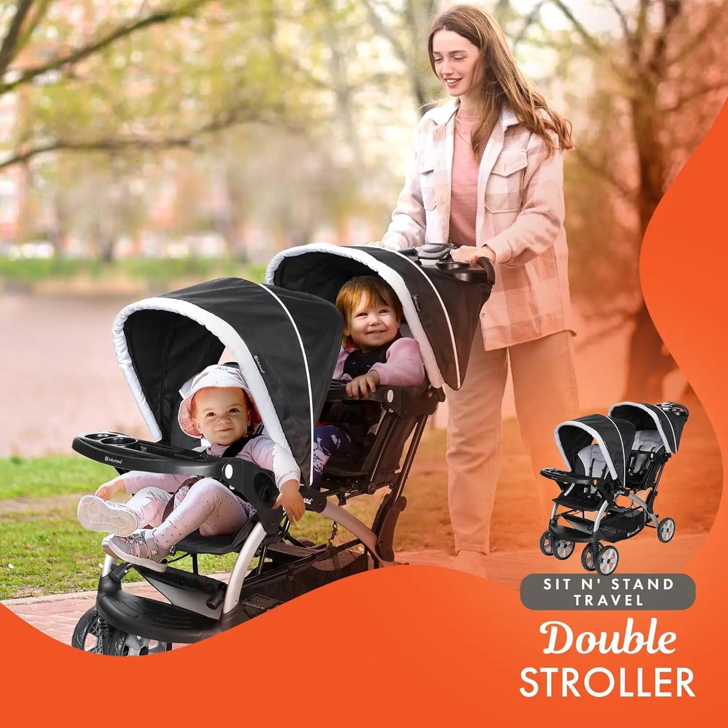 Double Combo, 2-Piece Set, Storm - Portable Lightweight Stroller 2-In-1 And Car Seat Travel System - Ohberri