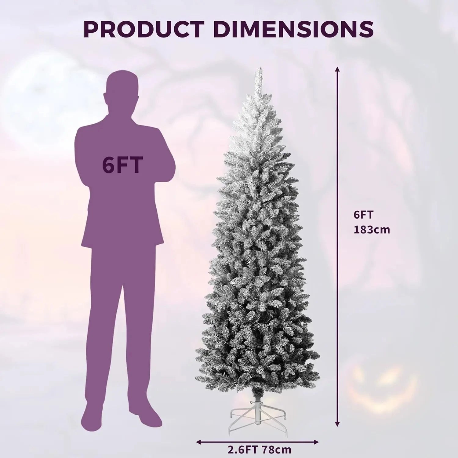 6Ft 7.5FT Prelit Christmas Tree with Lights Slim Artificial Ohberri