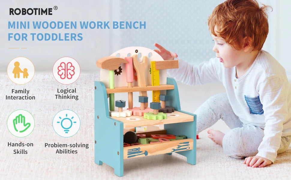 Mini Wooden Work Bench Set - Ohberri