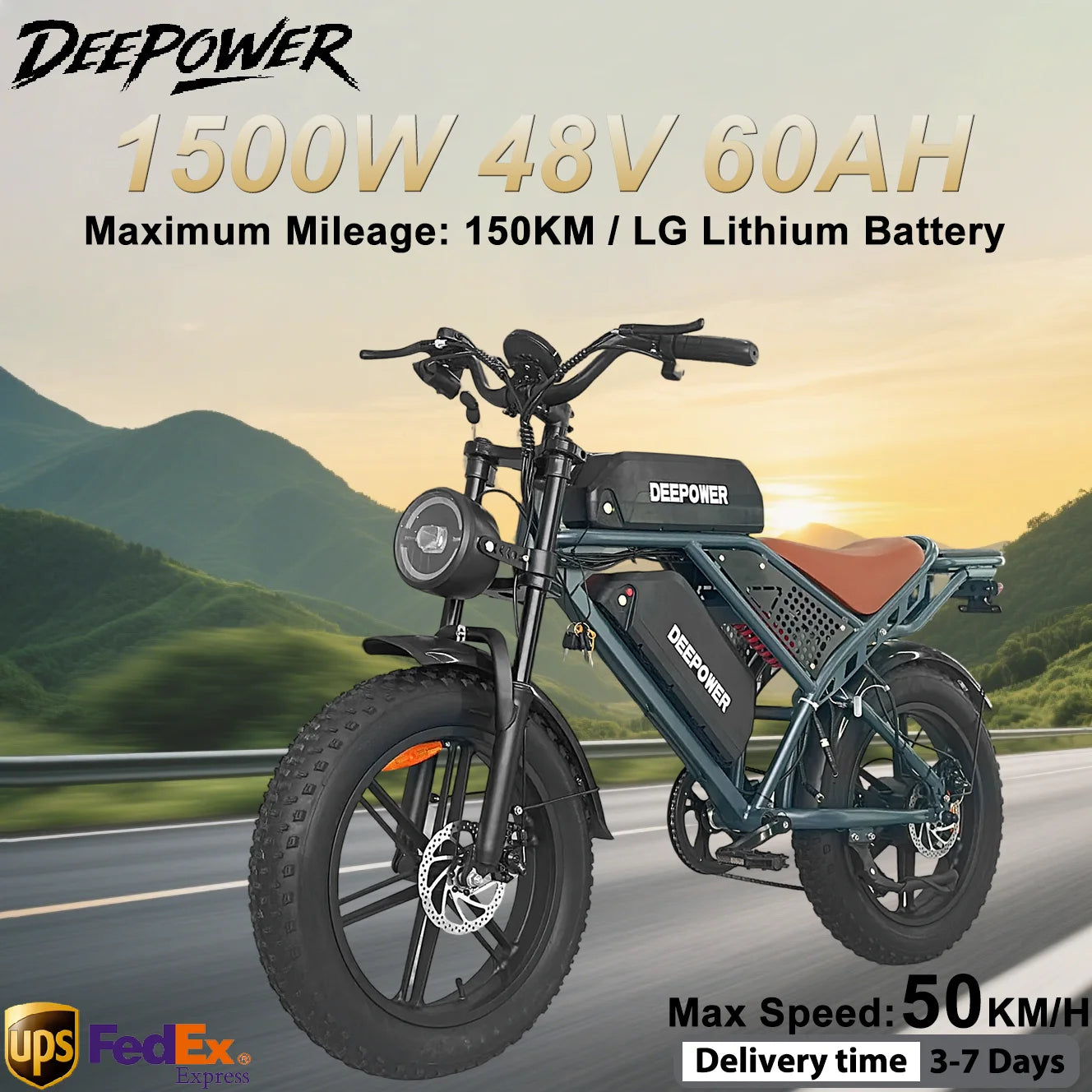 QS7 Electric Bike 1500W 48V 60AH - Ohberri