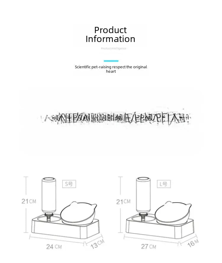 Double Bowl Automatic Watering Pet Anti-overturn Rice Plastic Cat Dog Food Bowl Cats Dogs Pet Tableware Ohberri