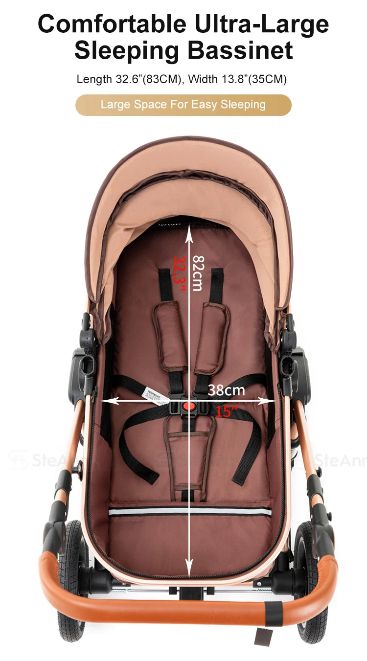 3 in 1 Baby Stroller with Isofix Base Reversible - Ohberri