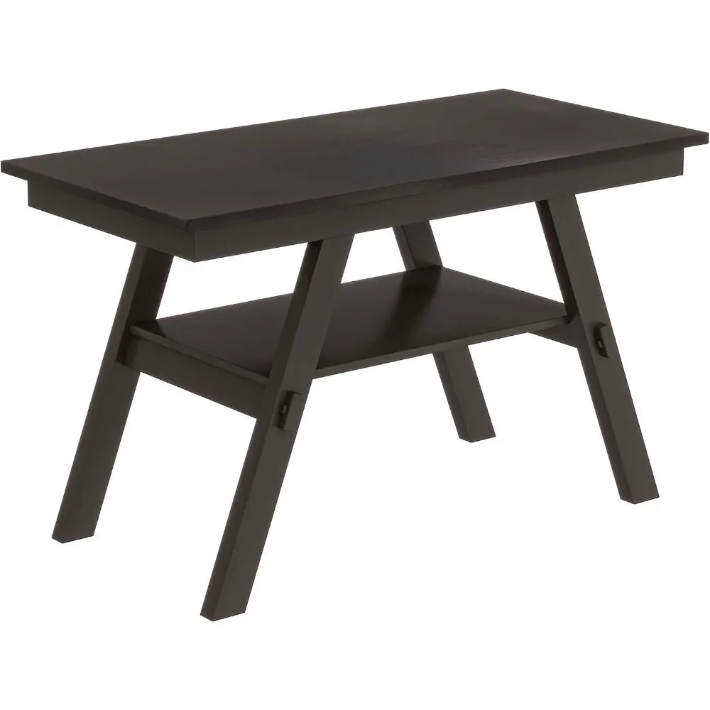 Farmhouse Dining Room Table Set with Storage Shelf Wooden 6 Piece Kitchen Table Set with Bench and Chairs - Ohberri