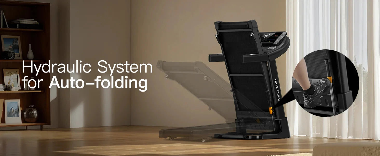 Home Folding Incline Treadmill with Pulse Sensors, 3.0 HP Ohberri