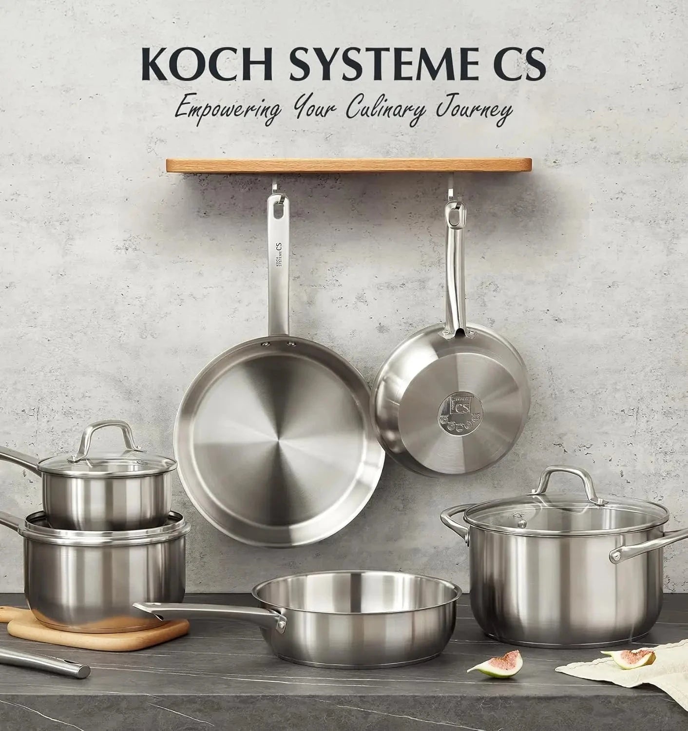 10 Piece Stainless Steel Pots and Pans Set, Induction Ready, Oven Safe to 450°F Ohberri