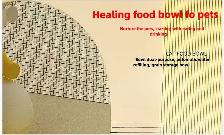 Cat bowl automatic feeder for cats, dogs, pets, water dispensers, integrated cat bowl, cat food basin, dogs, eating, drinking wa Ohberri