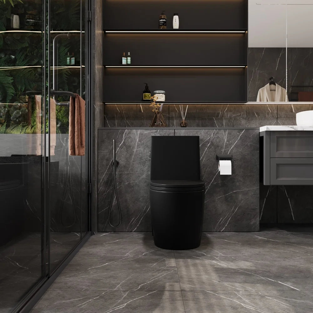 Dual-Flush, Water-Saving Elongated Ohberri
