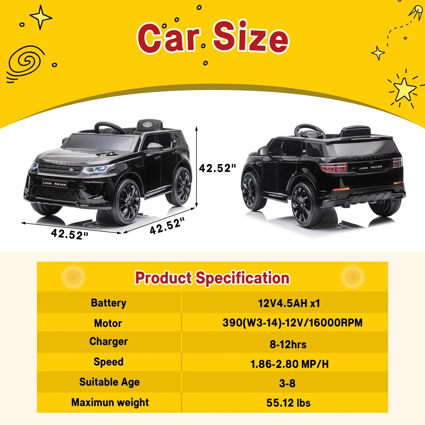 Ride on Car for Kids 12V power Battery Electric Vehicles Ride On Truck w/ Remote Control Ohberri