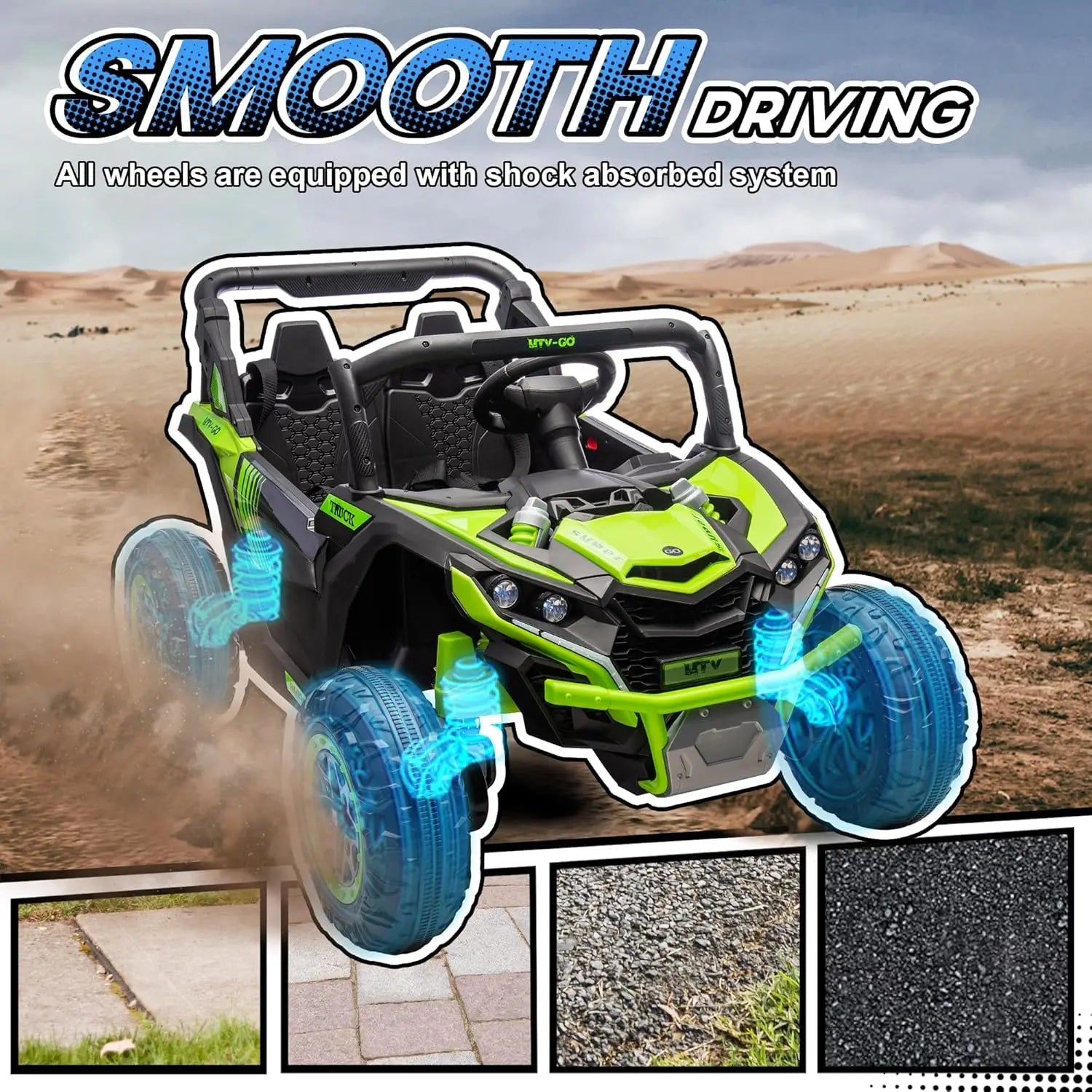 2 Seater Ride on UTV, 24V 7AH Kids Electric Car Ohberri