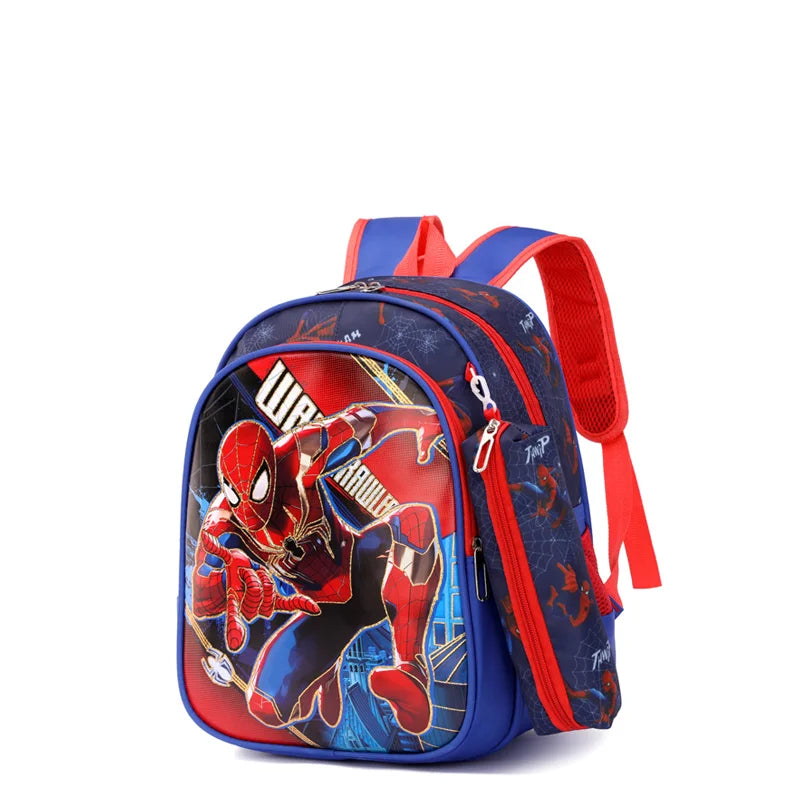 Disney Spiderman Unisex Backpacks Large Capacity Gilding Print Schoolbag For Children's Gifts With Pen Case - Ohberri