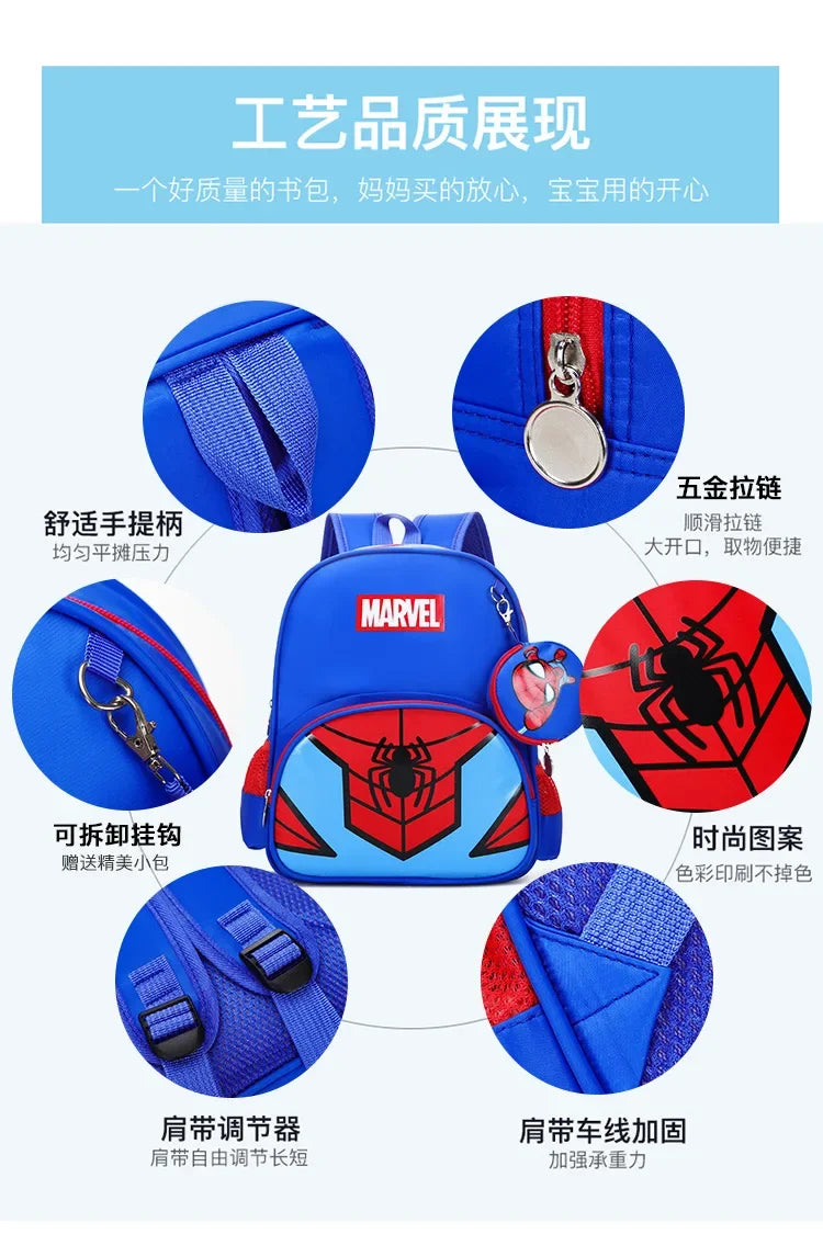 New Children School Bag Boys Girls Spider Man Cartoon Kindergarten Schoolbags Kids Orthopedic Backpacks 4-13 Year - Ohberri