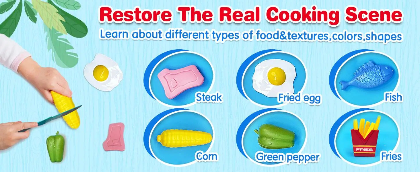 Color Changing Kids Food Fryer Pretend Play Set - Ohberri