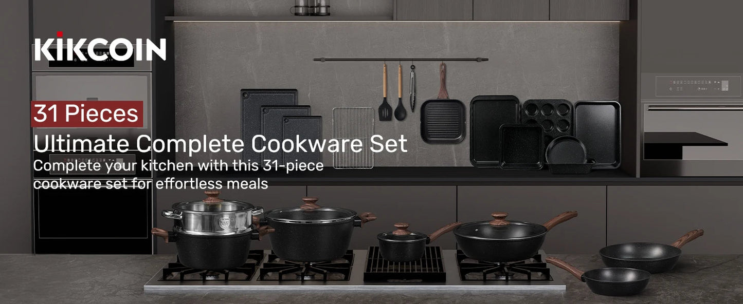 Non Stick 31 Piece Kitchen Nonstick Cooking Cookware Sets Ohberri