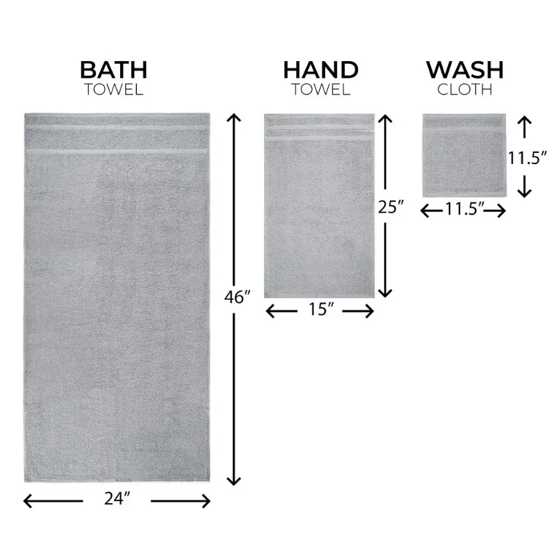 10 Piece Towel Set with Upgraded Softness & Durability, Grey - Ohberri