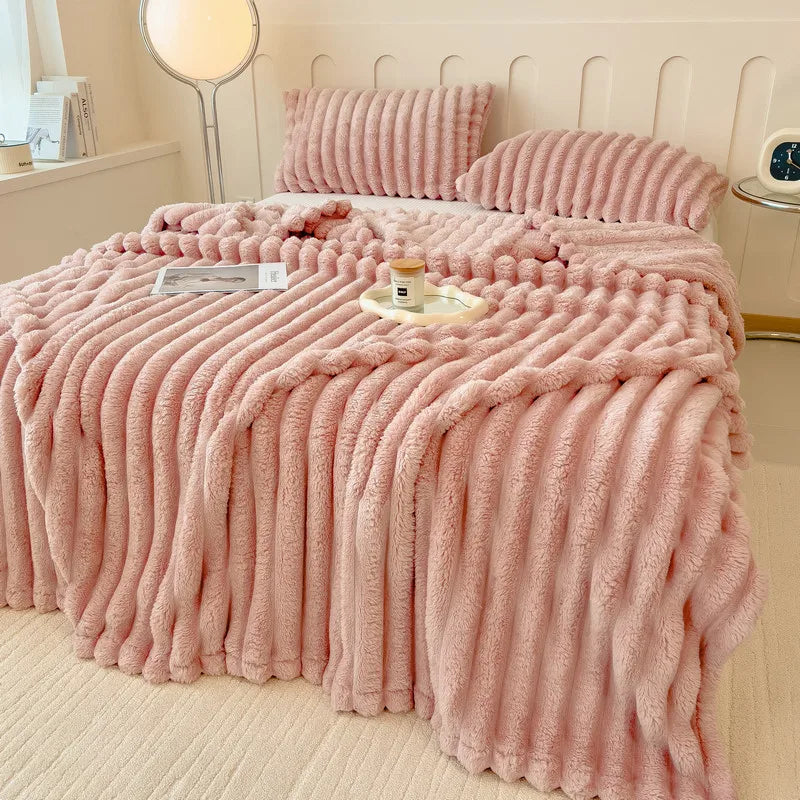 Luxurious Super Soft Faux Rabbit Fur Blanket Ohberri