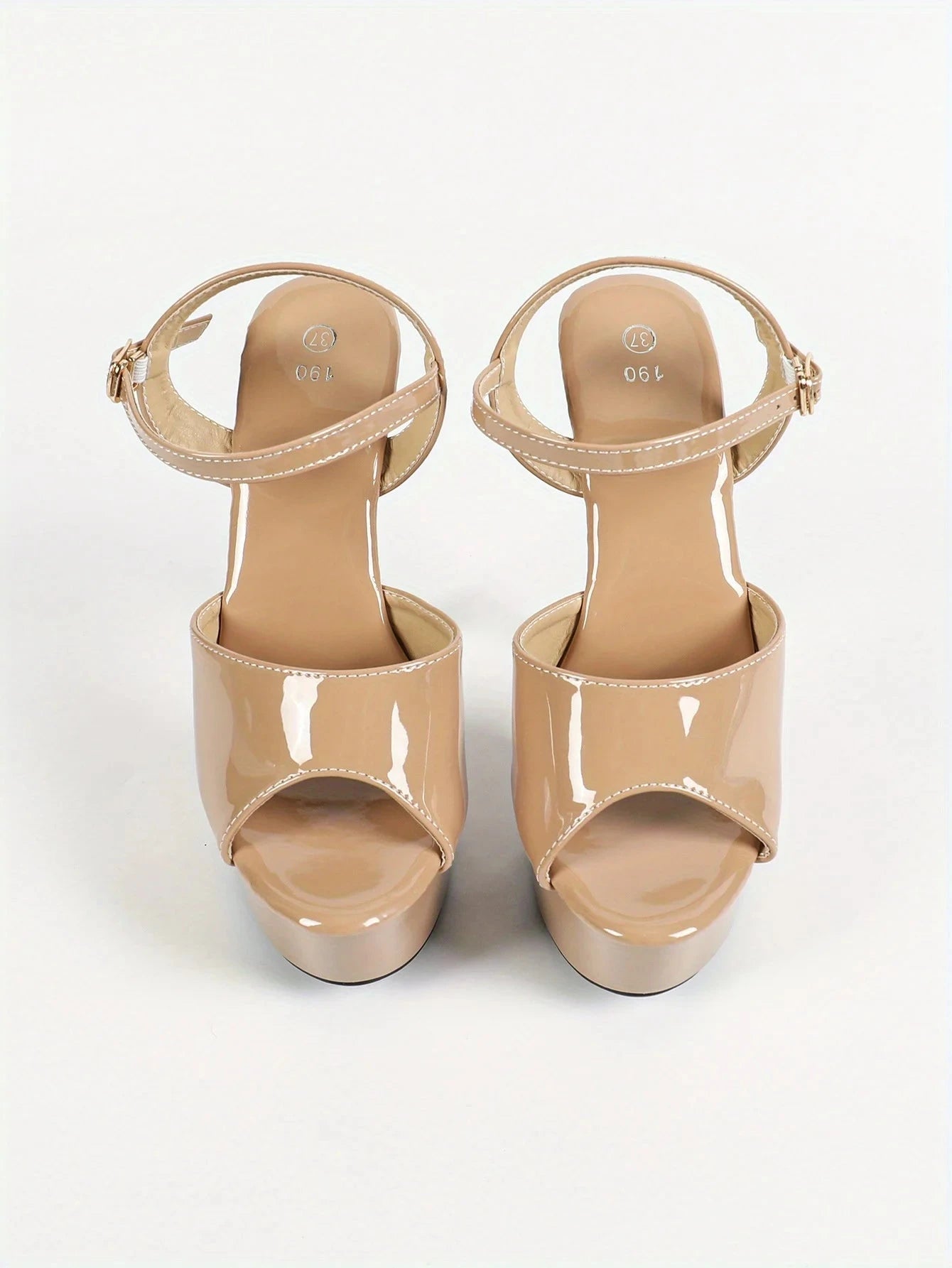 Leather Slim High-heel- Khaki Color Ohberri