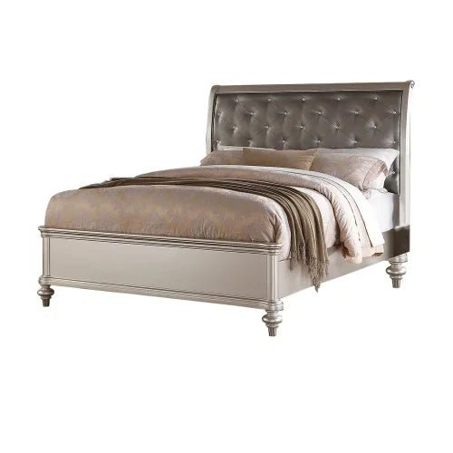 Glamorous 3pc Bedroom Set California King Size Bed 2x Nightstands Tufted Headboard Furniture - Ohberri