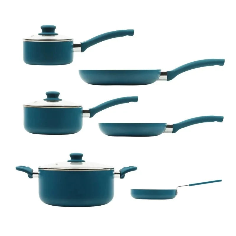 12 Piece Nonstick Aluminum Alloy Cookware Set, Blue Ohberri