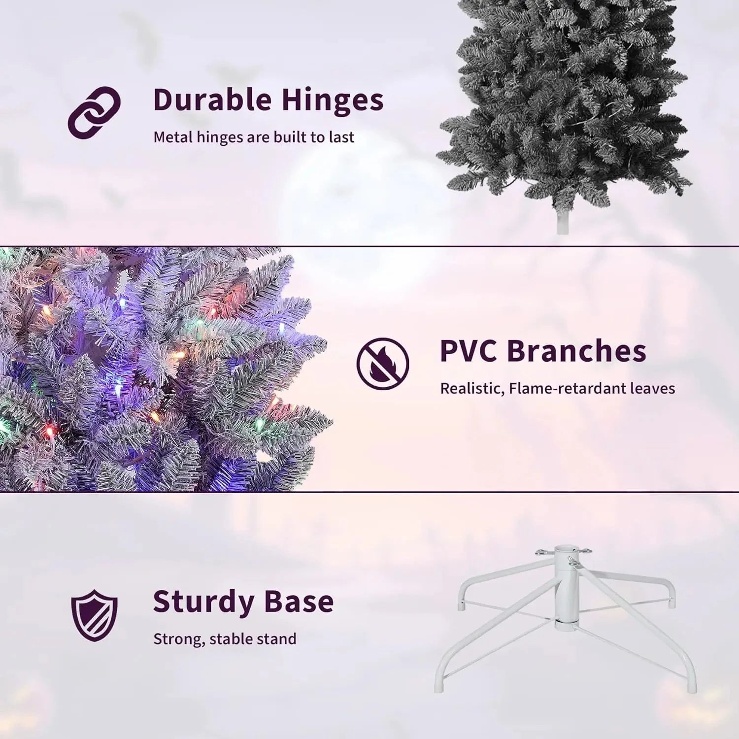 6Ft 7.5FT Prelit Christmas Tree with Lights Slim Artificial Ohberri