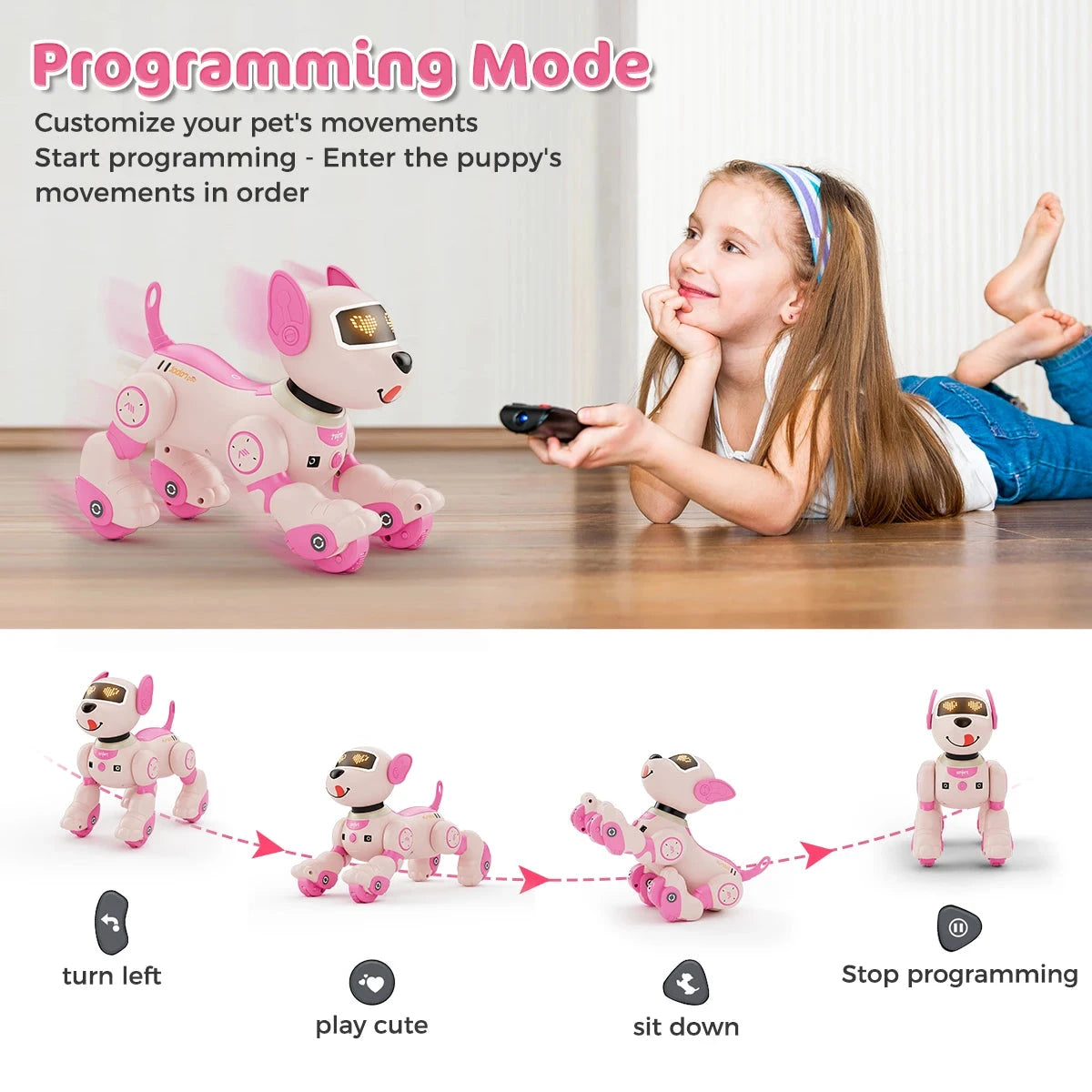 Robot Dog Toy for Kids Voice 2.4GHz Remote Control Robot Pet Touch Sensor 20+ Mode Ohberri