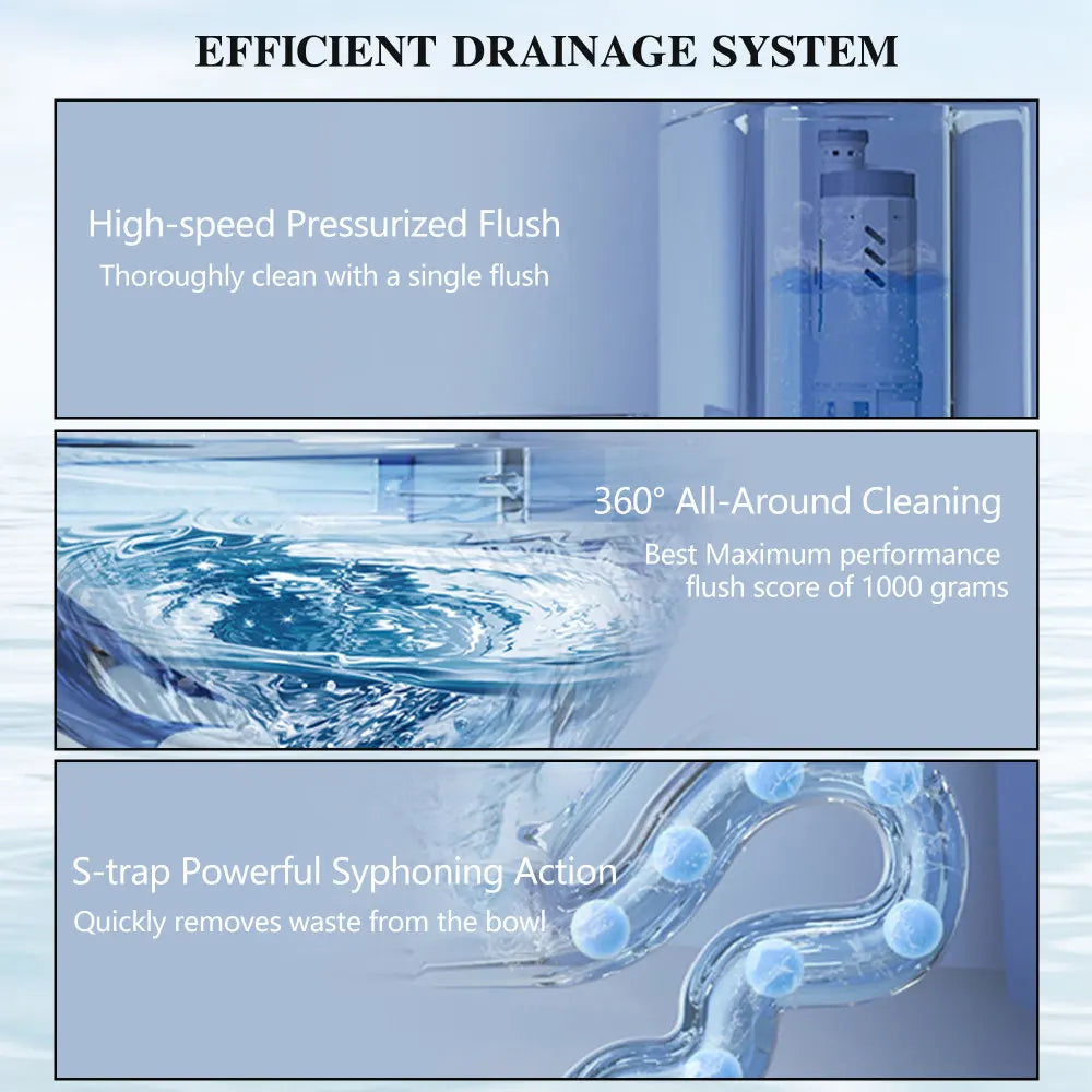 1.28 GPF Single-flush One Piece Toilet, Water-Saving Elongated Ohberri