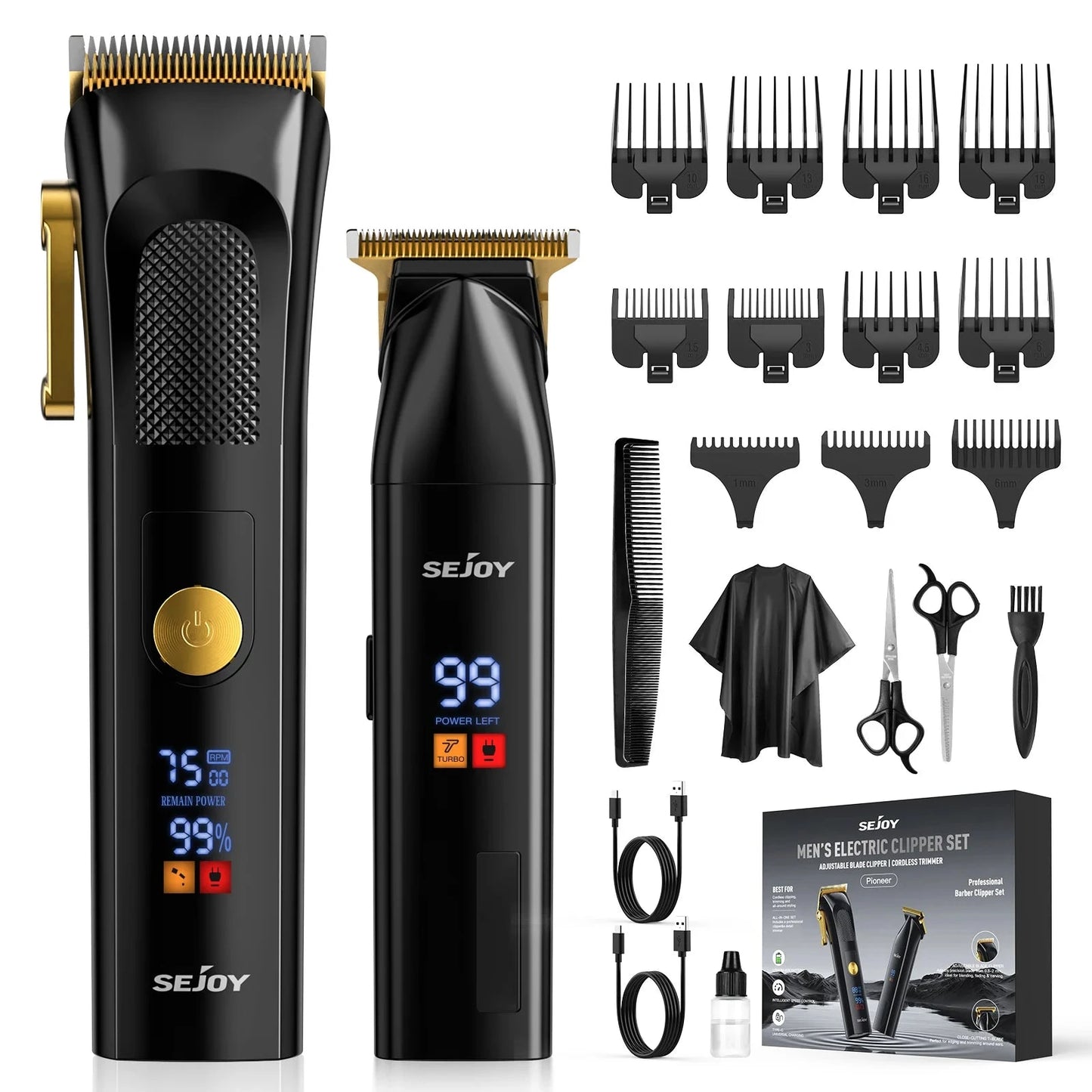 Professional Combo Kits Hair Clipper Electric Hair Trimmer Set For Men Ohberri