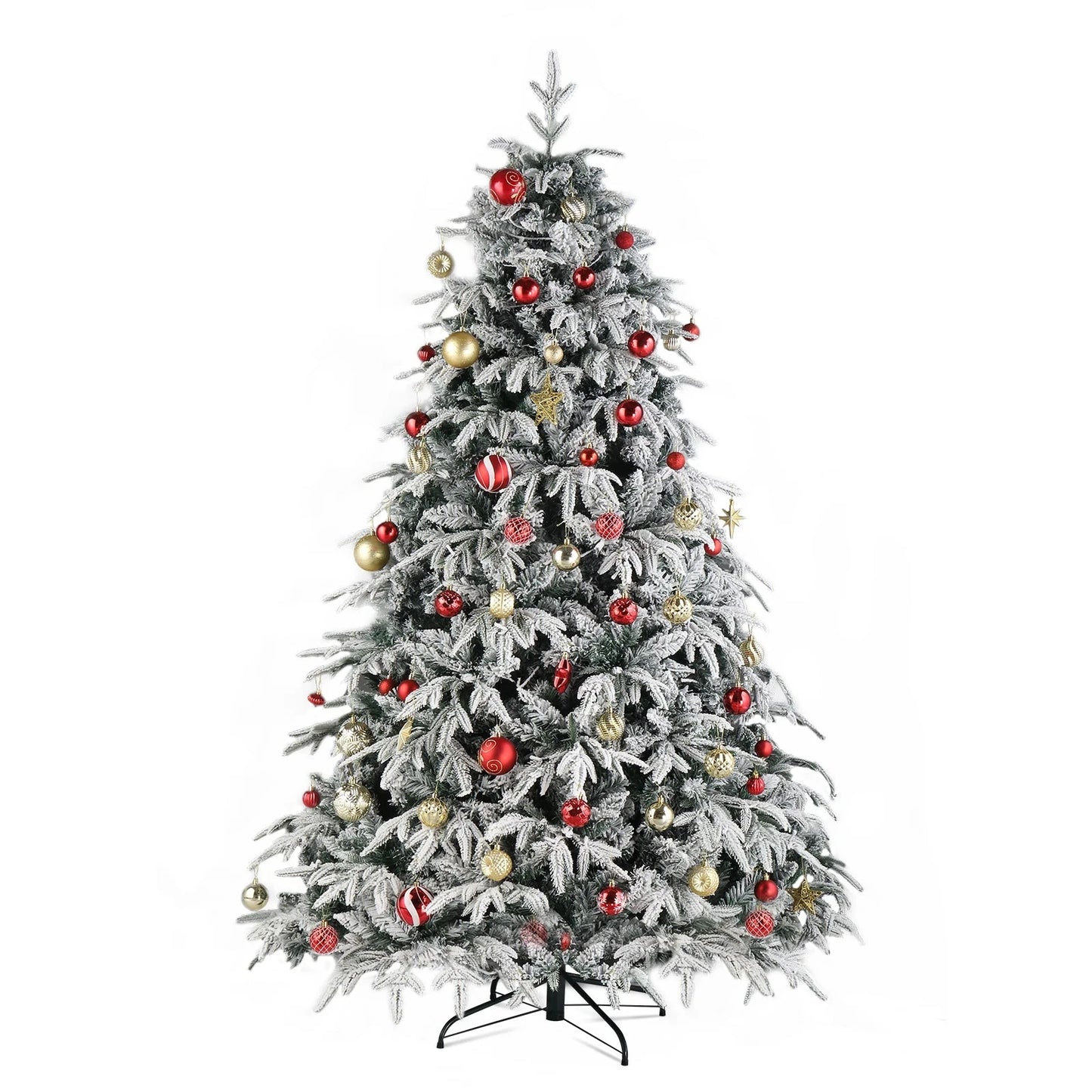 7ft Automatic Tree Structure Single-Sided PVC Material Green Flocking 1687 Branches 450 Lights Warm Color 8 Modes Ohberri