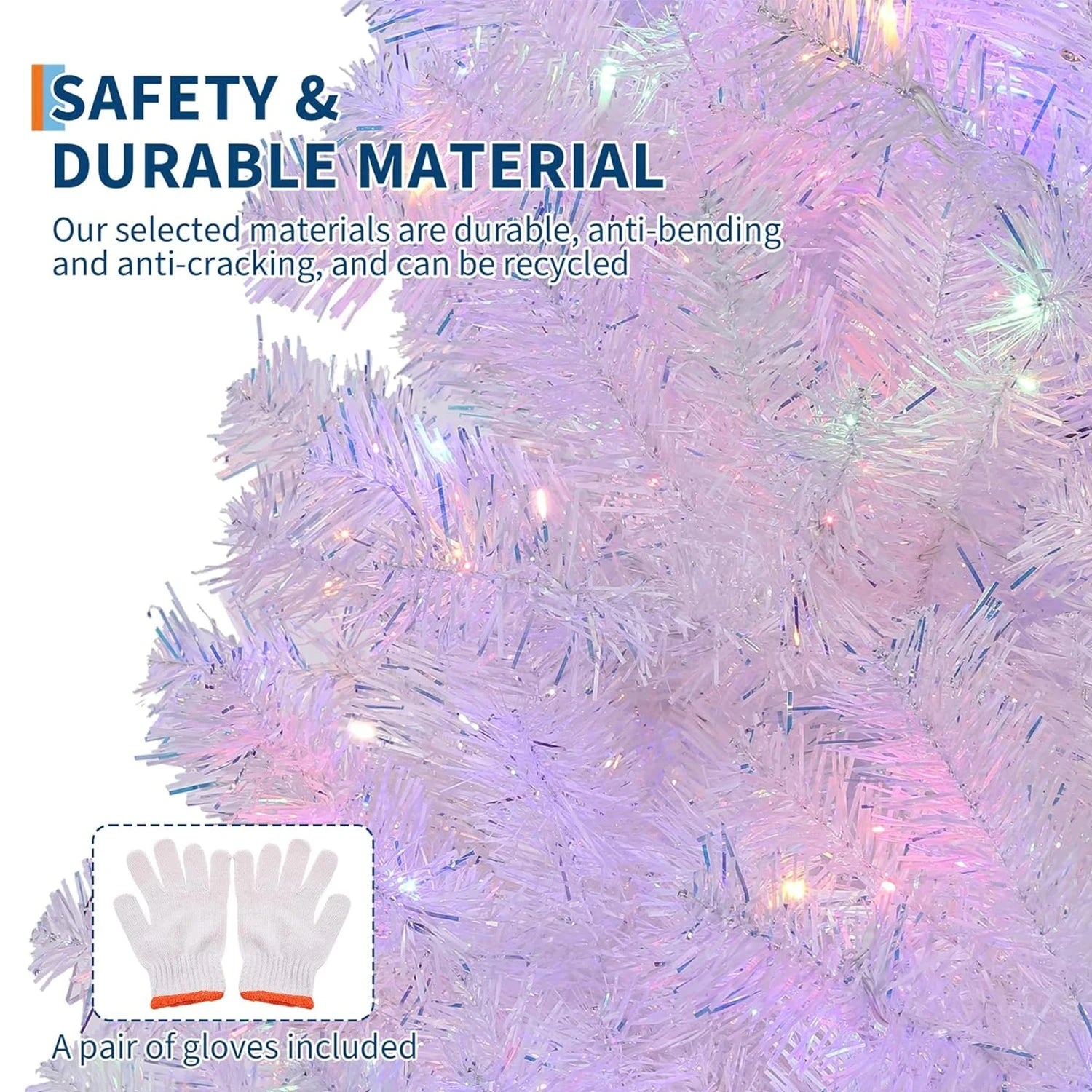 4.5/6/7.5/9Ft Prelit Christmas Tree Rose Gold Tinsel Christmas Tree With Warm White Led Lights Sparkle Ohberri