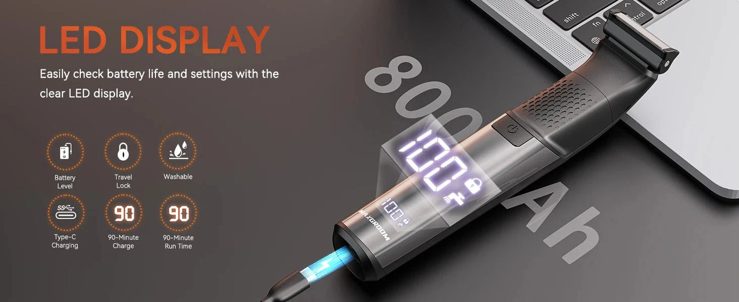 3 in 1 Men Bidirectional Body Hair Trimmer Electric Shaver IPX6 Waterproof Double-edged Razor Ohberri