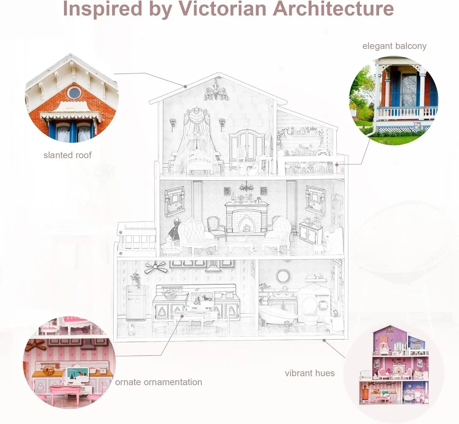 Victoria Wooden Dollhouse Ohberri