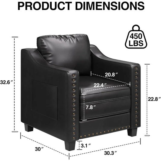 Faux Leather Accent Chair - Ohberri