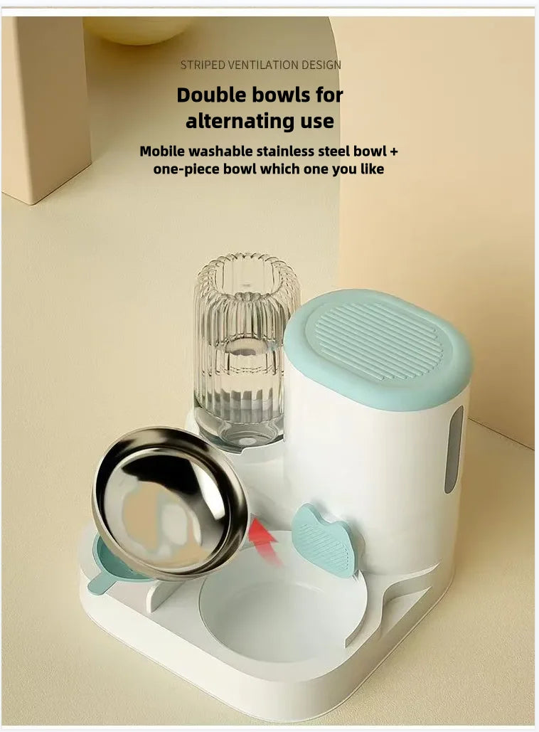 Cat bowl automatic feeder for cats, dogs, pets, water dispensers, integrated cat bowl, cat food basin, dogs, eating, drinking wa Ohberri