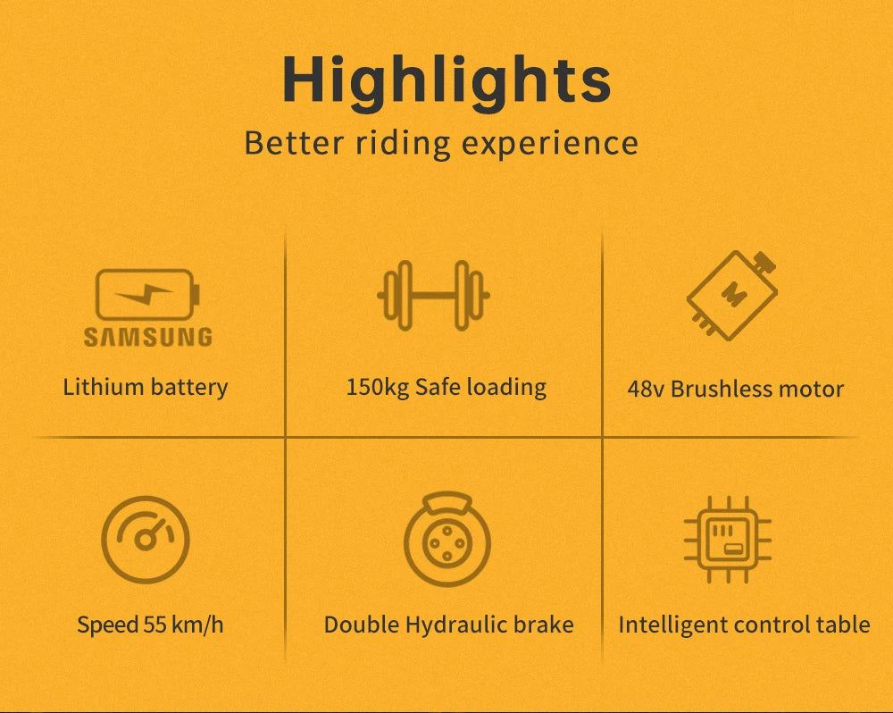 Electric Bike 2000W 48V35AH 55km/h 20“*4.0 Off Road Mountain Ebike - Ohberri