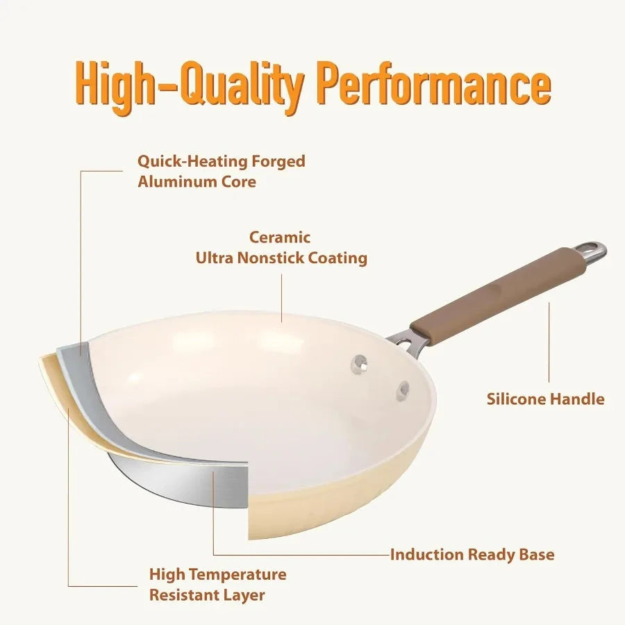 22Pcs Pots and Pans Set Non Stick Ceramic Induction Ohberri