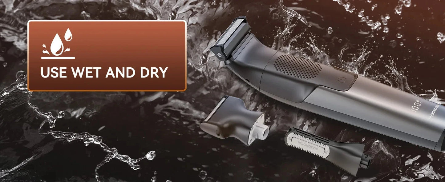 3 in 1 Men Bidirectional Body Hair Trimmer Electric Shaver IPX6 Waterproof Double-edged Razor Ohberri