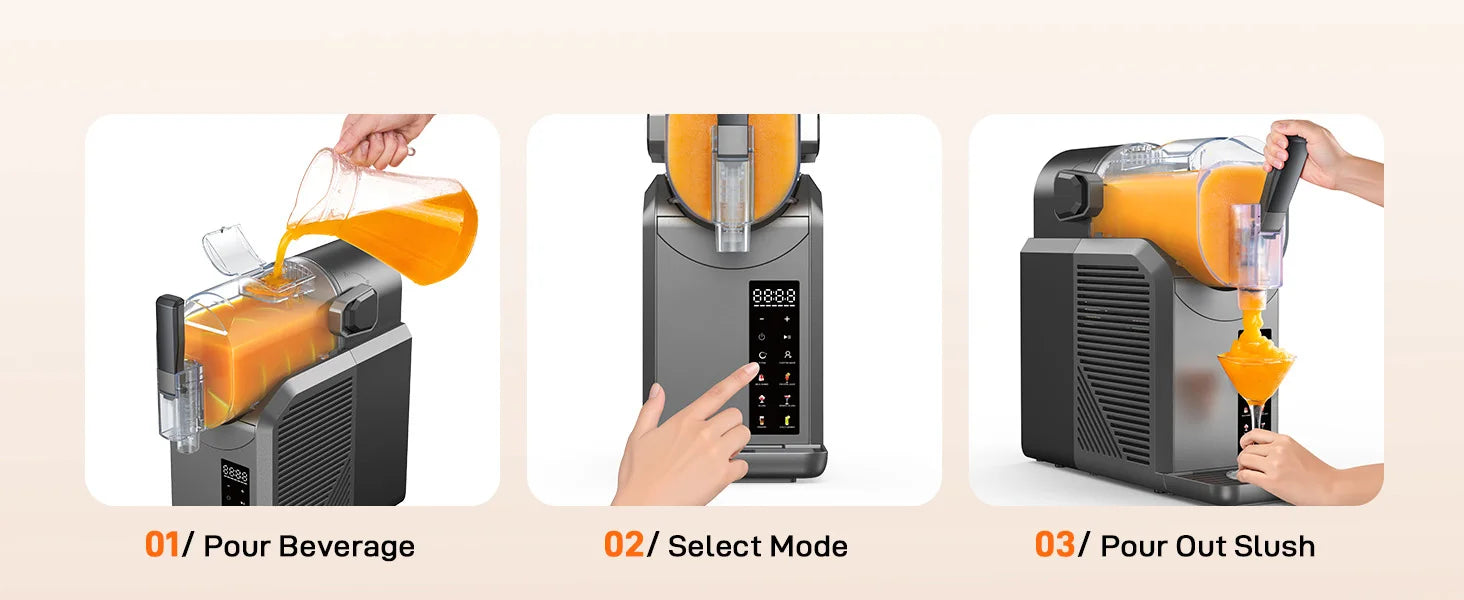 Professional Home Slushie Machine No Ice Needed Rapid Chill Technology 72 oz. Frozen Drink & Slushie Machine 7 Preset Programs Ohberri