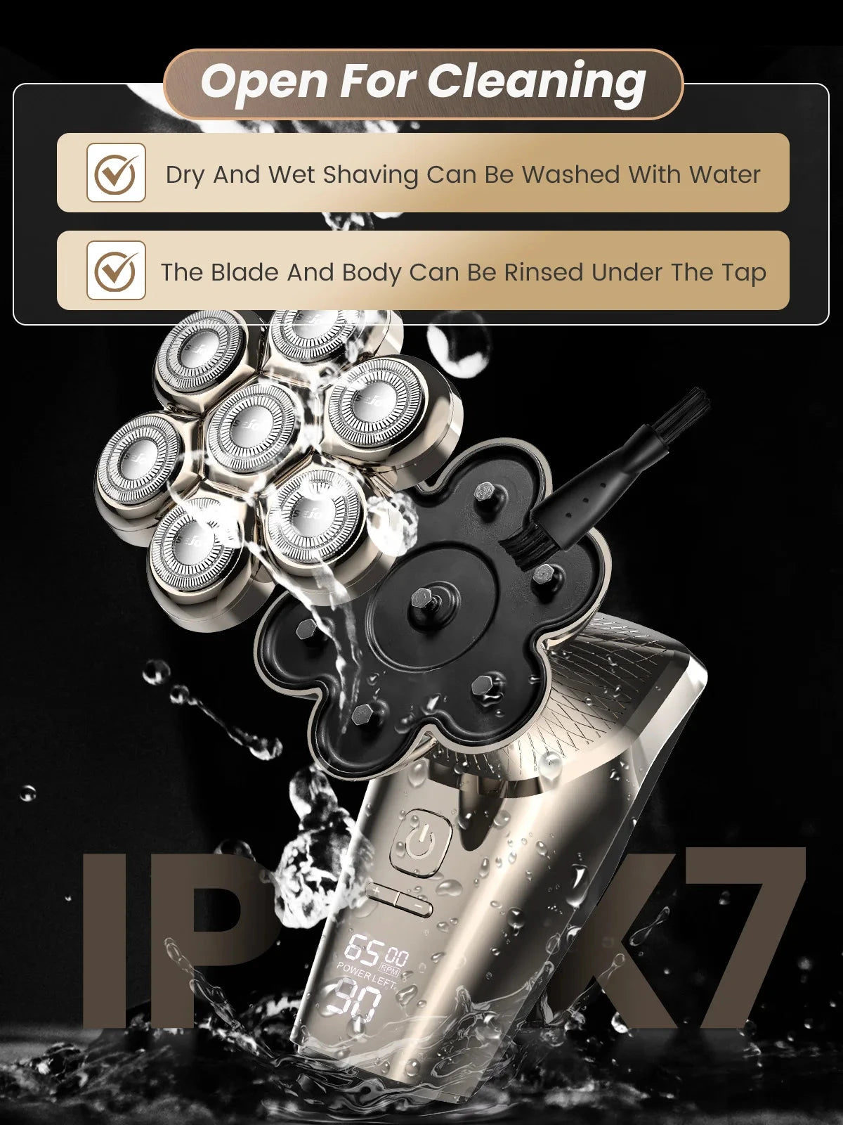 5 In 1 Electric Head Shaver for Bald Men 7D Cordless Razor with Hair Trimmer Multifunctional Ohberri