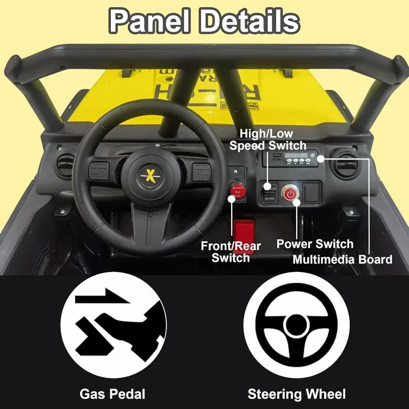 2 Seater Power Wheels 4WD UTV Ride On Car Ohberri