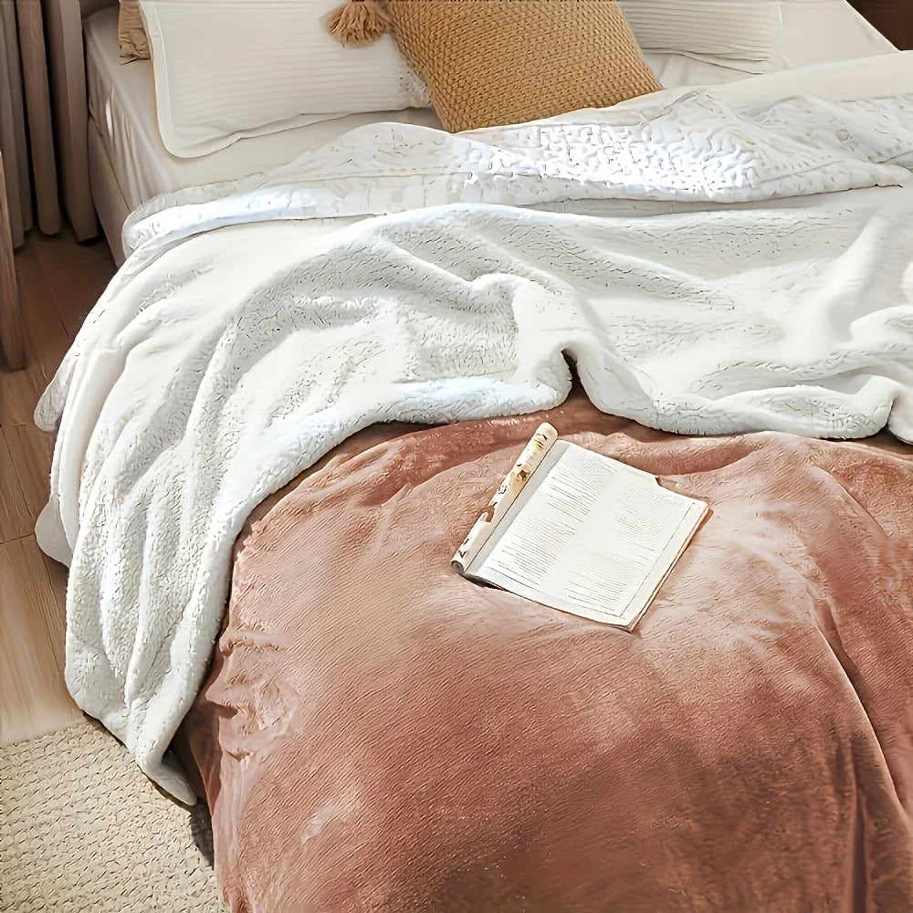 Sherpa Fleece Bed Blanket Twin Size Super Soft Fuzzy Ohberri