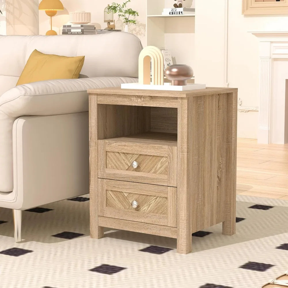 3 Pieces Bedroom Set with 6 Drawer Dresser and 2 Drawer Nightstands, Wooden - Ohberri