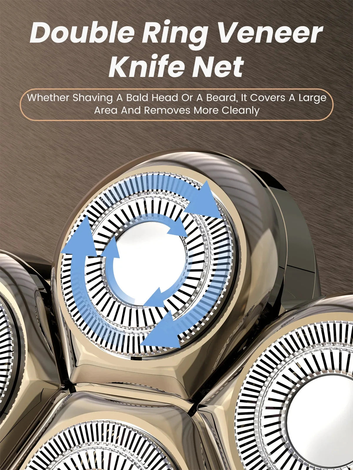 5 In 1 Electric Head Shaver for Bald Men 7D Cordless Razor with Hair Trimmer Multifunctional Ohberri