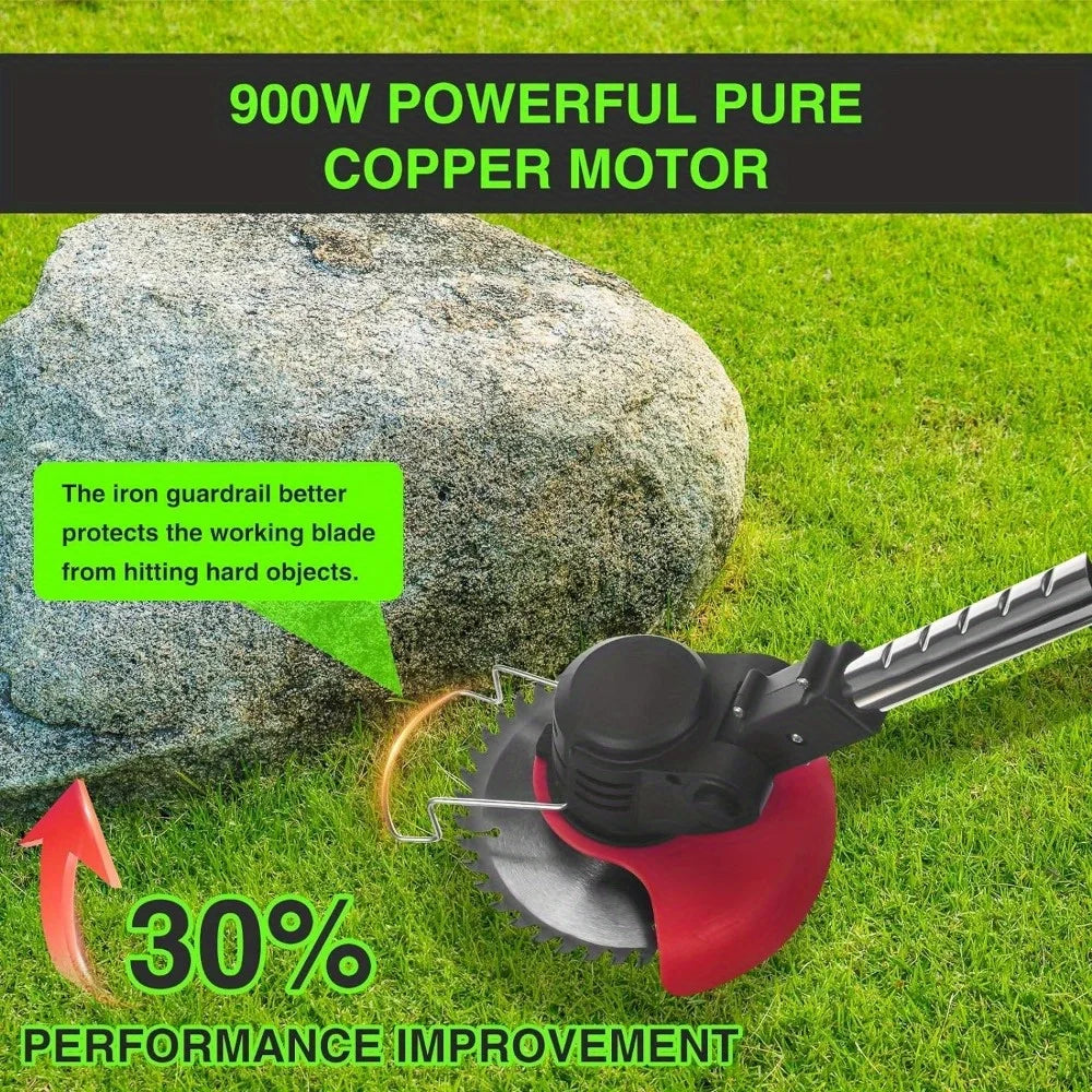 Electric Weed Wacker, 24V 1500MAh Weed Wacker Battery Operated, 3-in-1 Lightweight Lawn Trimmer/Mini-Mower/Brush Cutter - Ohberri